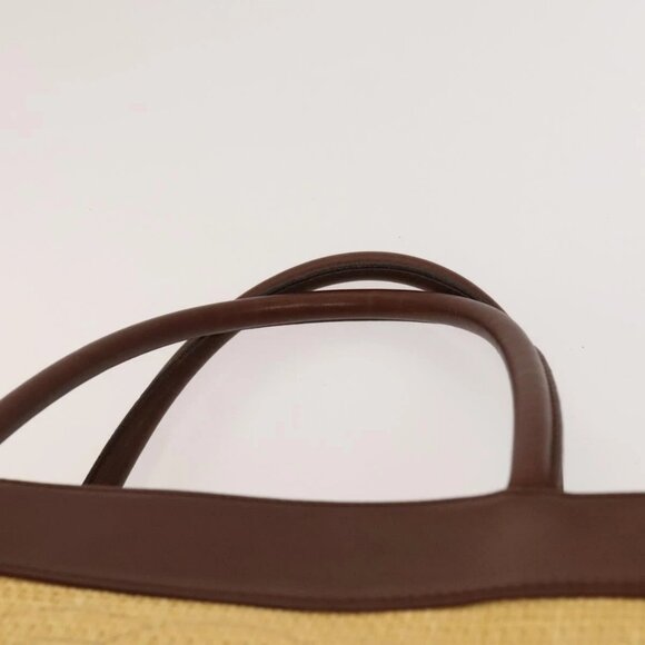 CHANEL Tote Bag Raffia Leather Beige Brown gold - Picture 8 of 15